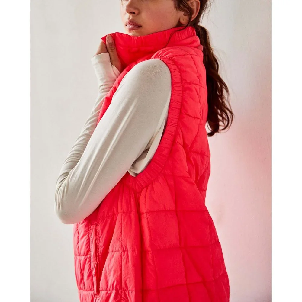 🎉LAST CHANCE🎉 LIKE NEW FP Movement Piper Packable Vest / Neon Coral - Picture 4 of 8